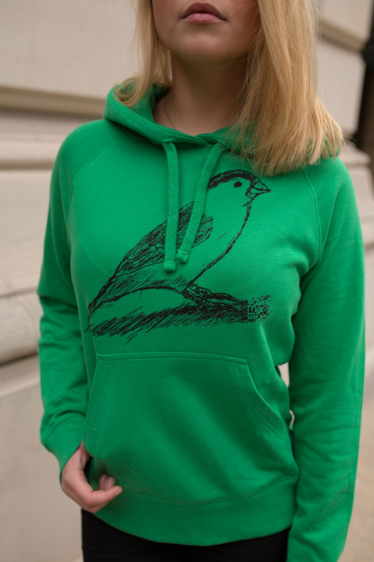 Grüner Frauen Hoodie "Spatz" vegan, organic & fair